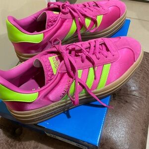 Adidas Gazelle Bold Women’s Size 10 | Hot Pink Neon Green | Worn Once